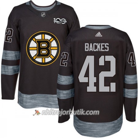 Män Ishockey Boston Bruins Tröja David Backes 42 1917-2017 100th Anniversary Adidas Svart Authentic